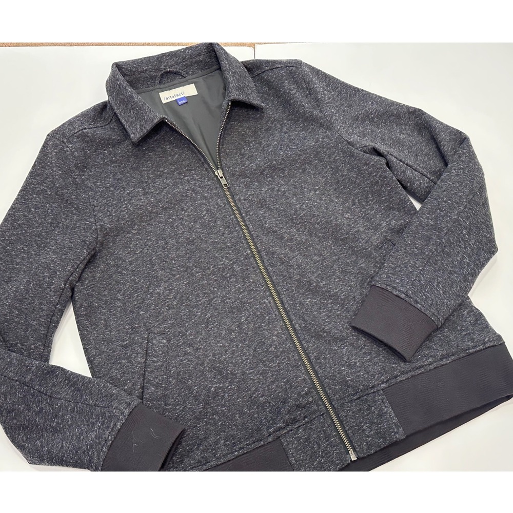 Artefact Mens Charcoal Heathered Full‎ Zip Jacket Collared Casual Size S